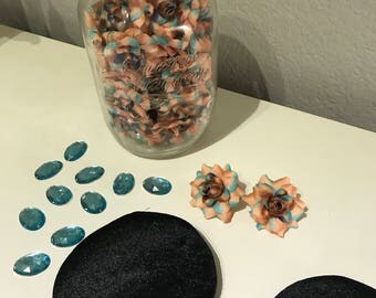 DIY Teal and Beije Princess Jasmine Roses