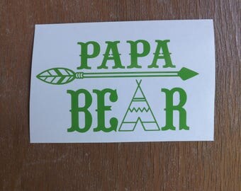 Papa Bear Decal-Vinyl Decals-Yeti Decals-Window Decals- Tumbler Decals- Car decals-Truck Decals-Laptop Decals-Mirror Decals-Cup Decals