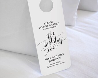 Wedding Door Hanger, Please Do Not Disturb Door Hanger, Wedding Itinerary, Welcome Bag, Door Hanger Printable, Wedding Favor #BPB310_11