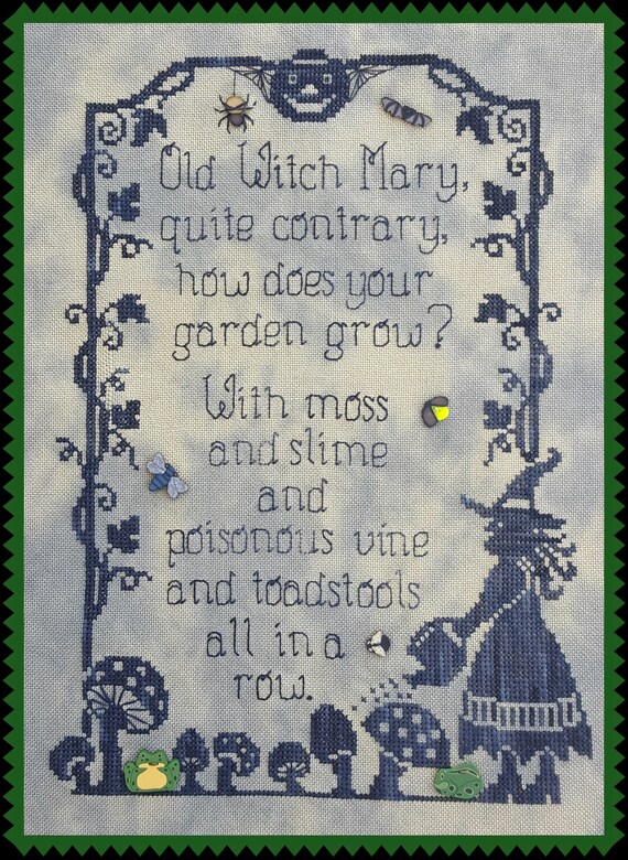 Old Witch Mary Pattern for Counted Cross Stitch Instant PDF