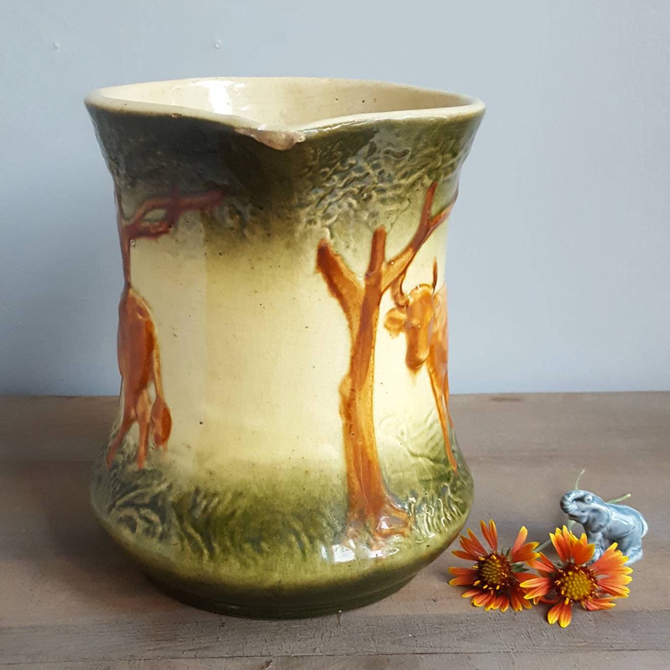 Roseville Pottery Stoneware Cow Pitcher Pre1916 Roseville