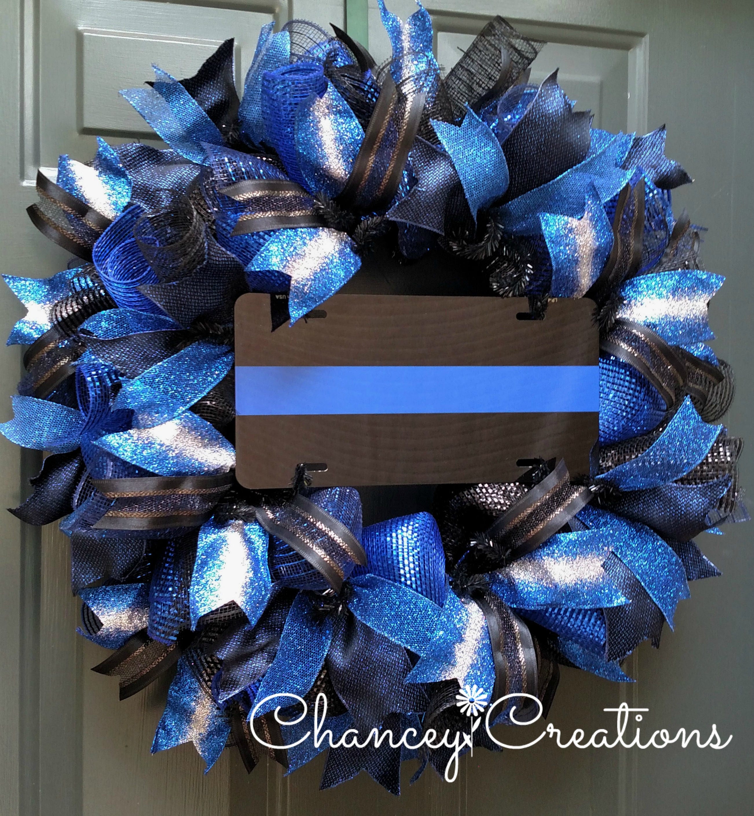 Law Enforcement Wreath Thin Blue Line Wreath Front Door