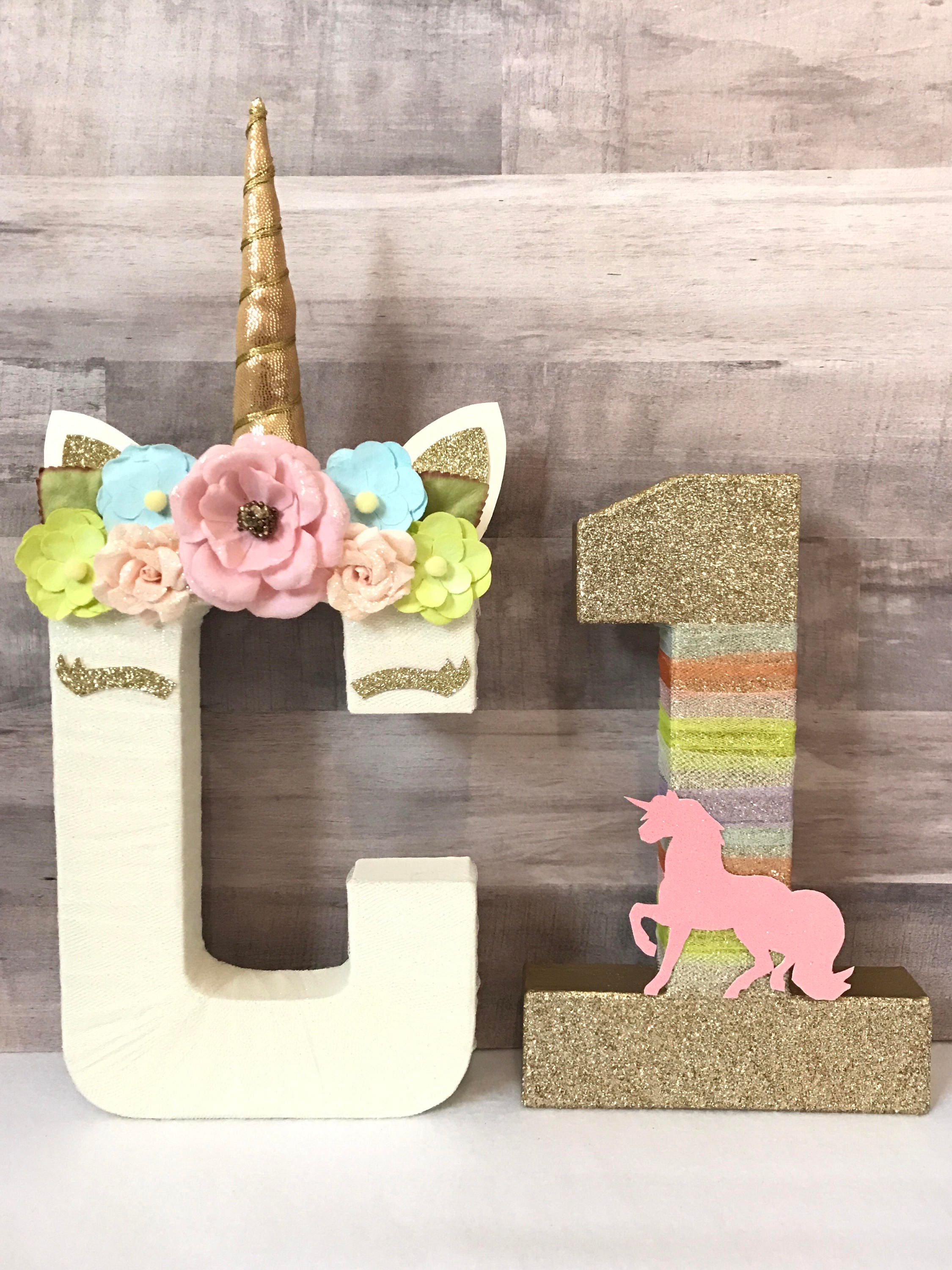 unicorn birthday party letters party decoration