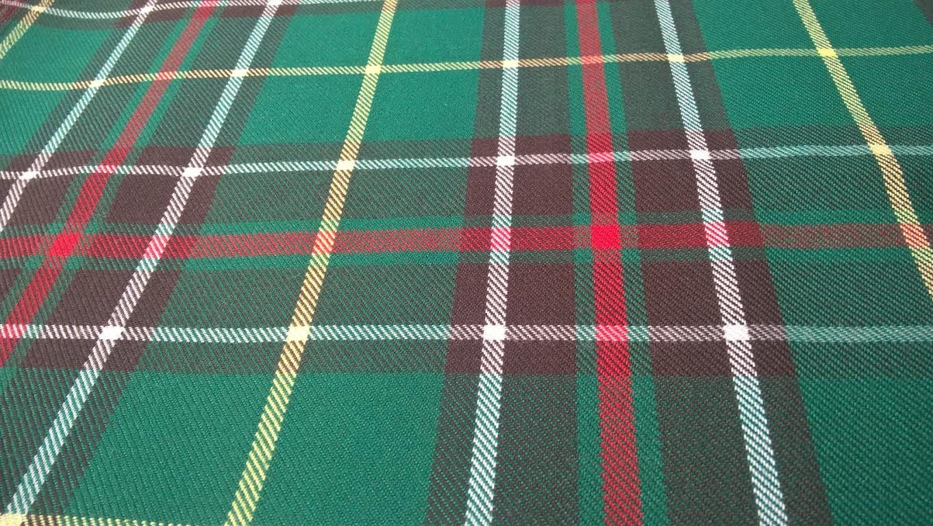 Green Tartan Fabric Green Plaid Fabric Red And Green Plaid Twill Newfoundland Tartan Sewing