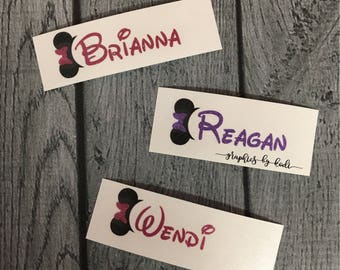 Magic Band Name Decal - Minnie - Mickey - Disney Inspired - Disney Vinyl Decal - Disney Vacation - First Disney Trip