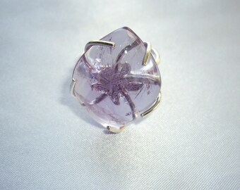 Amethyst ring Gift women Sterling silver ring Gift for wife Mom gifts Birthday gift Purple ring Adjustable ring Clear ring For her gifts