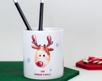 ON SALE Personalised Christmas Desk Tidy - gift for family, christmas gift, office gift