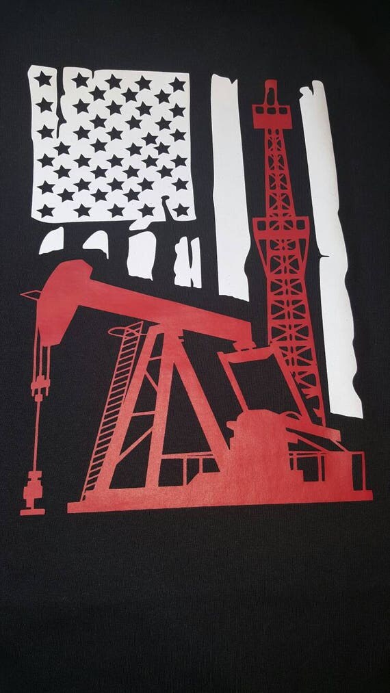 Pump Jack Flag TShirt Roughneck Well Service TShirt Oil