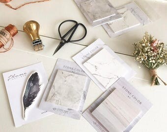 Marble Feather Ombre Sticky Notes