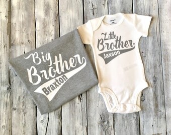 Big brother little brother shirts, Matching brother shirts, big brother, little brother, coming home outfit, sibling shirts, big bro lil bro