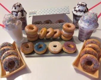 AG Doll Food, Fits with, American girl Doll, Donuts, Krispy Kreme Donuts & Drink for 18" Dolls, BJD, Donuts for Dolls