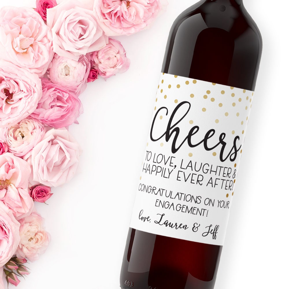 congrats on your engagement wine labels / custom wine label