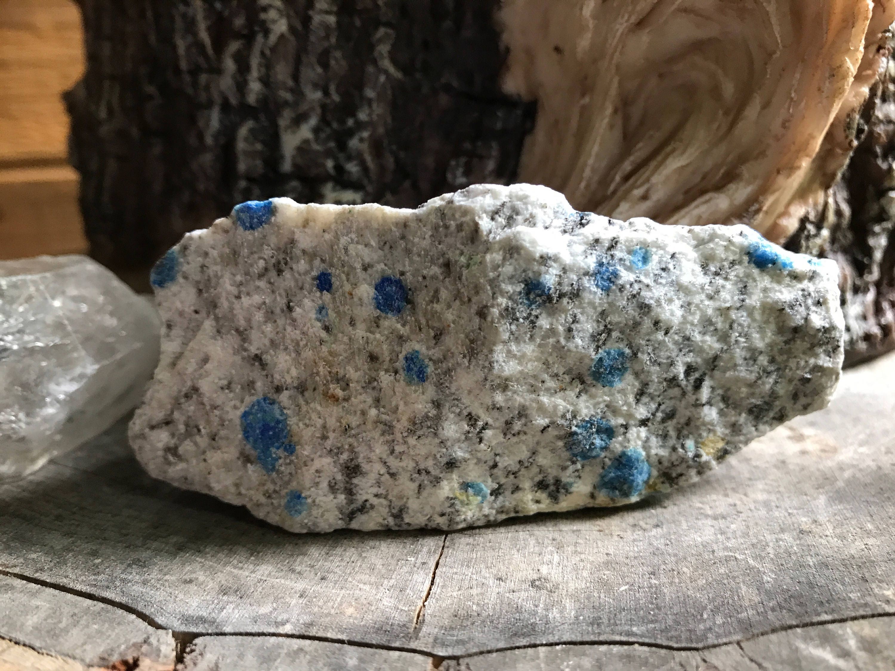 K2 Stone, Raw Azurite in Granite, Pakistan, 123.2 Grams, CR1931