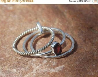 On Sale Natural Dark Red Garnet Ring - Gemstone Ring - Stacking Ring - Gemstone Jewelry - Handmade Jewelry
