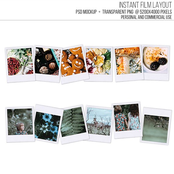 SALE Polaroid frame template. Classic instant film header