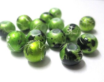 20 green shiny, and speckled 8mm