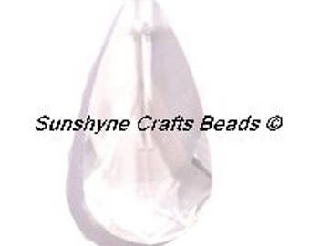 Swarovski Crystal Beads 6100 CRYSTAL Clear 24x12MM Teardrop Pendant 1 Piece - Other Colors Available