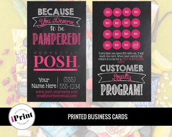 Perfectly Posh Business Card • Perfectly Posh Loyalty Card • Perfectly Posh Marketing Materials • Perfectly Posh Punch Card • PP-BC018