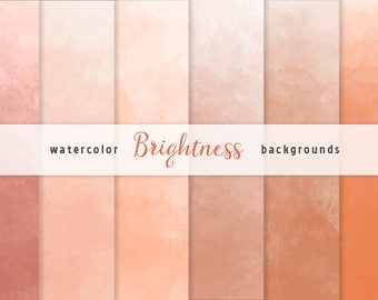 Orange Ombre Watercolor Digital Paper Set, 6 Digital Backgrounds, Scrapbooking, crafts, invitations, digital scrapbooking