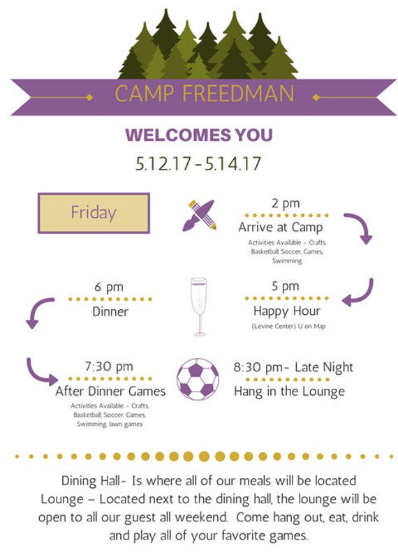 Family Reunion Weekend Timeline Customizable Printable PDF