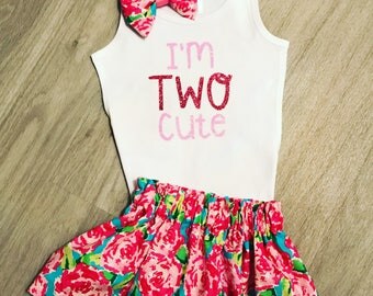 2nd birthday outfit girl//Two cute shirt//Floral birthday outfit//Pink aqua birthday//Two birthday shirt//