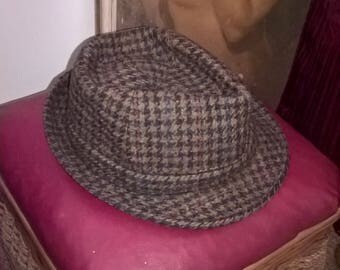 Vintage Stetson Fedora 1960s plaid hat-57