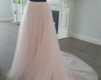 Alice Light Pink Blush Layered Tulle Skirt With Train Wedding Separates Pre-wedding Photos