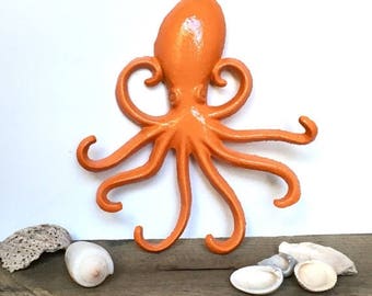 ON SALE Octopus Necklace Hooks - Choose Your Color - Wall Necklace Holder - Octopus Bathroom Decor - Wall Jewelry Hooks - Steampunk Octopus