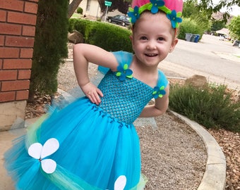 Princess Poppy Dress -princess poppy tutu dress -princess poppy costume -trolls costume -trolls tutu dress halloween costume trolls birthday