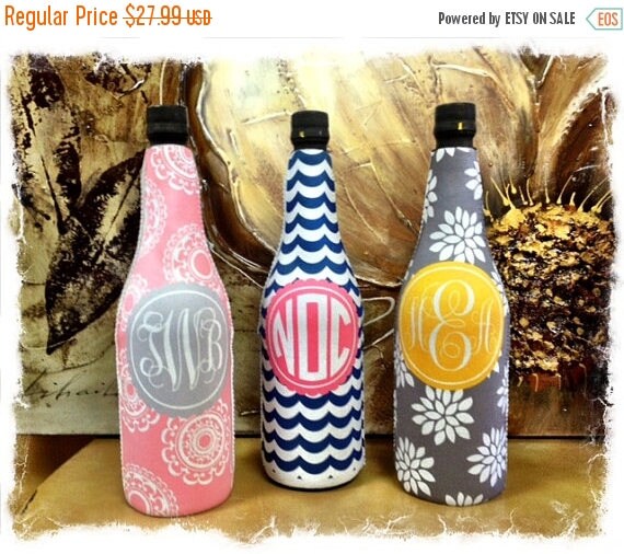 SALE Personalized Wine Bottle Sleeve Custom Pattern Color