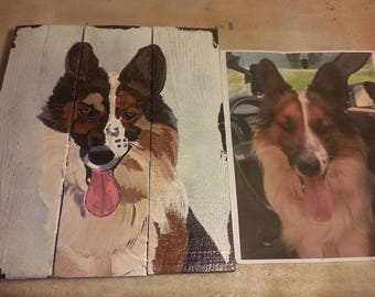 Pet Portrait - Custom Sign - Custom Pet Portrait - Custom Dog Portrait - Cat Sign - Pet Portrait Painting Sign - Mother's Day Gift