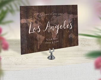 Rustic Table Names, Wedding Table Names, Travel Theme Wedding, Travel Table Numbers, Greenery Wedding Decor, Woodland theme, Barn, Autumn