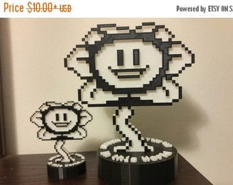SUMMER SALE Good and Evil Flowey , Undertale , Two sides , complete with stand.