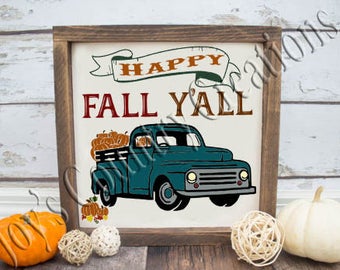 Happy Fall Y'all Truck pumpkins SVG, PNG, JPEG
