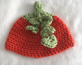 Newborn Halloween hat, Crocheted Halloween hat, Halloween photo prop, Newborn photo prop, Newborn pumpkin hat