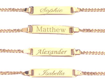 30% OFF* Baby Bracelet, Baby ID Bracelet, 18K Gold Filled, Custom Name Bracelet, Child Name Bracelet, Baby Boy Bracelet, Baby Girl Bracelet