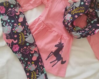 Unicorn Stripes Kids Kaftan