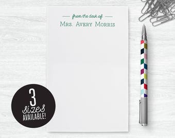 Personalized Teacher Notepad, From the Desk of Notepad Gifts for Teachers, Teacher Note Pad Gifts for Men, Teacher Stationary Notepad