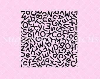 Alphabet stencil letters background school teacher NB700138