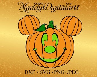Mickey Mouse Pumpkin SVG DXF Png Vector Cut File Cricut Design Silhouette Cameo Vinyl Decal Disney Template Heat Transfer Iron on