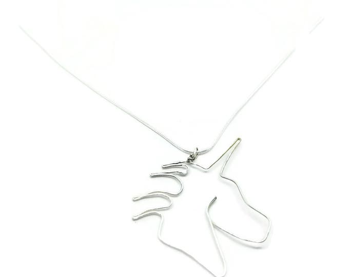 Sterling Silver Unicorn Pendant, Mythical Unicorn Necklace, Unique Birthday Gift, Gift for Her, Silver Unicorn Necklace