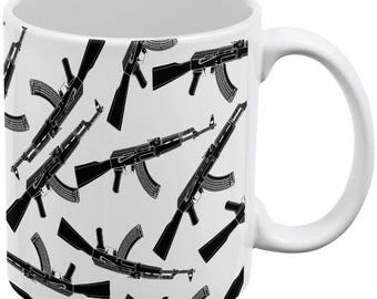 AK-47 White All Over Coffee Mug