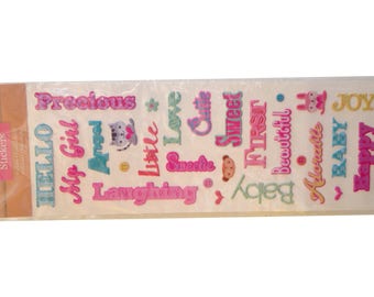 Various words fabric sticker