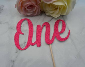 One Birthday Cake Topper - 1st Birthday Cake Topper - Assorted Colours