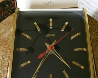 Mid-Century Modern "Ovivo" desk/wall clock Original box made in Germany