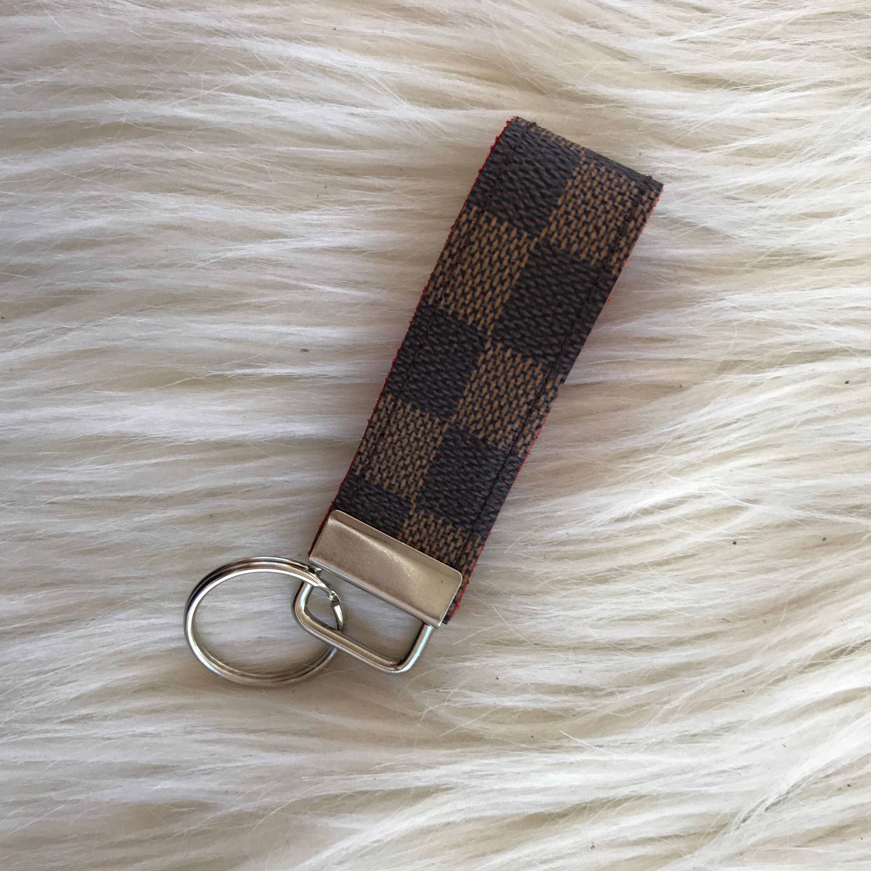 Upcycled Louis Vuitton Keyfob in Damier Ebene