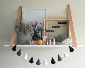 Black, White and Grey Raindrop Garland