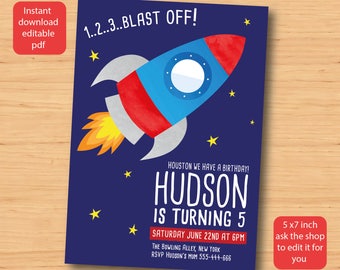 Free Printable Rocket Ship Invitations 7