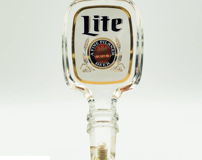 Miller Lite Beer Tap | 6-Inch Acrylic Beer Tap Handle | Bar Decor | Vintage Barware