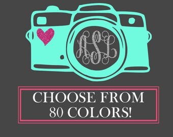 Custom Car Decal, Car Decal, Monogram Car Decal, Car Decals for Women, Photographer Car Sticker, Camera Decal, Photography Decal,Photography